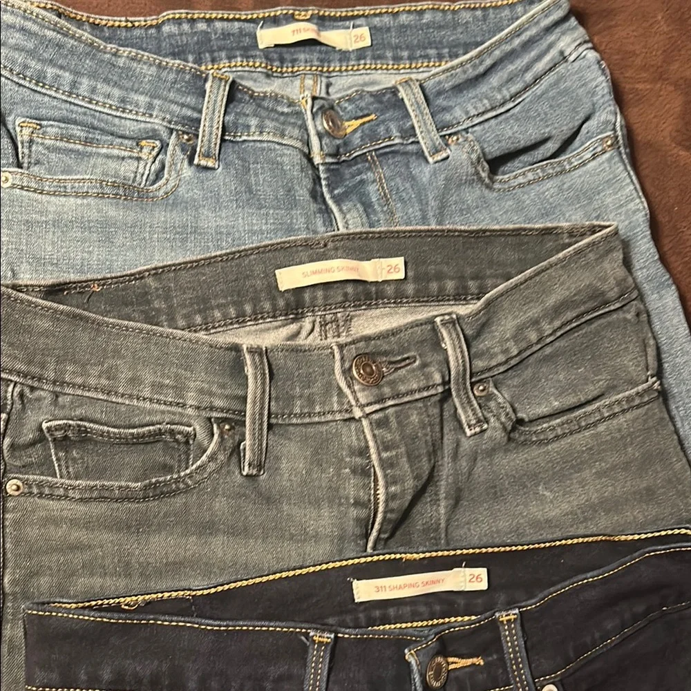 Lot of 3 Levi’s Skinny Jeans Size 26 - Picture 2 of 15